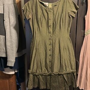 Betty barclay vintage dress, dark green with polka dots. Fits like a size 4.